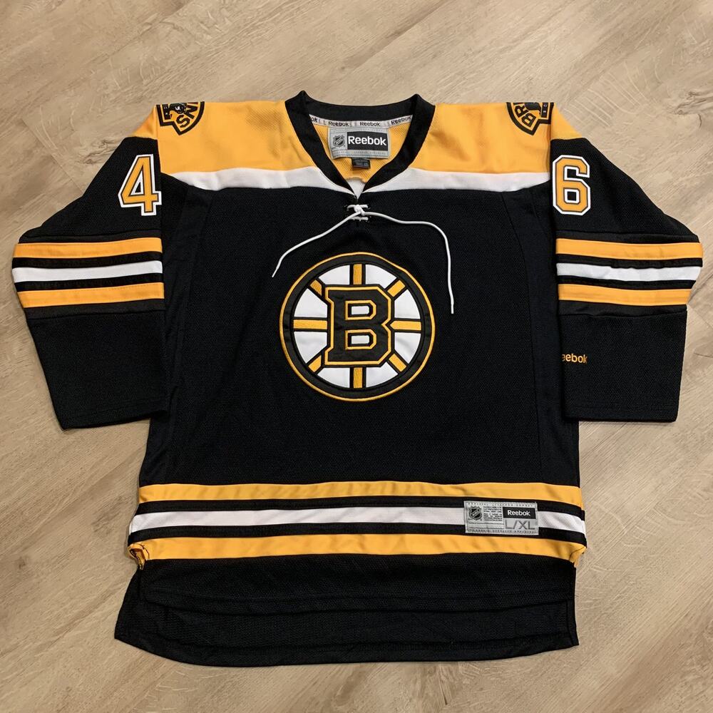Reebok NHL Boston Bruins David Krejci #46 Black Home Jersey Youth Boys L/XL Sewn